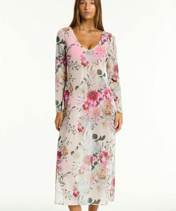 Sea Level Belle Mesh Long Dress - Coconut
